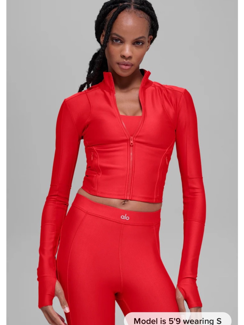 NEW ALO Yoga Red Airlift Ignite Zip-Up Jacket